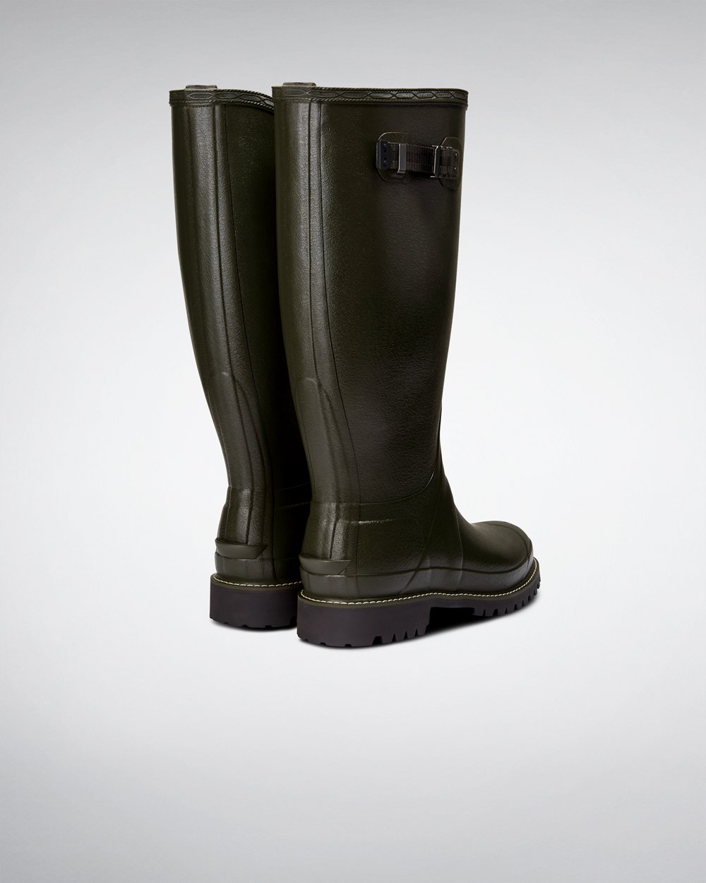 Botas de Lluvia Anchas Hunter Hombre - Balmoral - Verde Oscuro Oliva - BKGIFWT-96